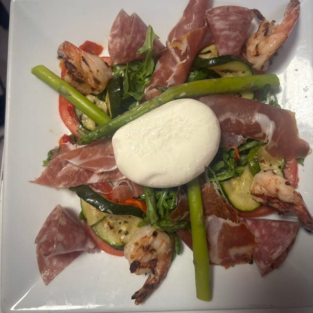 Shrimp & Burrata Salad.