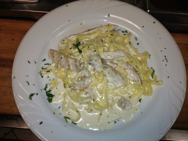Fettuccine Alfredo with Chicken.