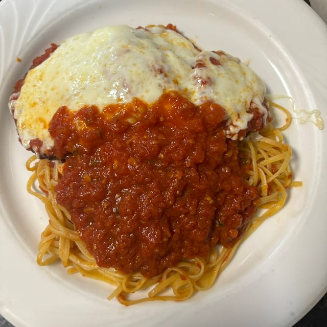 Breaded Eggplant Parmigiana.